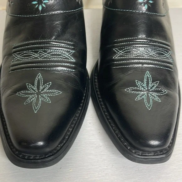 ARIAT Women’s slide Mules Black Turquoise Leather Upper SIZE 7B - Picture 5 of 11